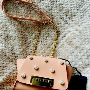 Zac Posen Eartha Mini Chain Crossbody - Pearl Studded Blush Pink
